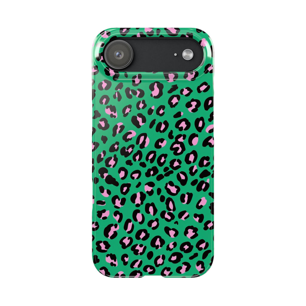 Green & Pink Leopard — Slim iphone Case