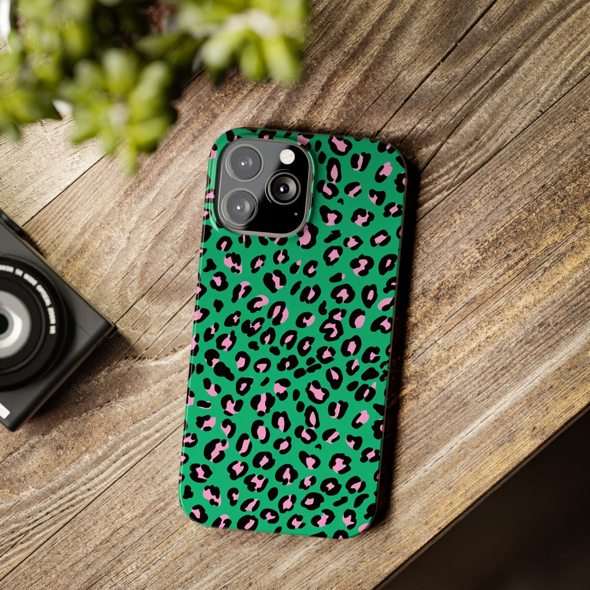 Green & Pink Leopard — Slim iphone Case