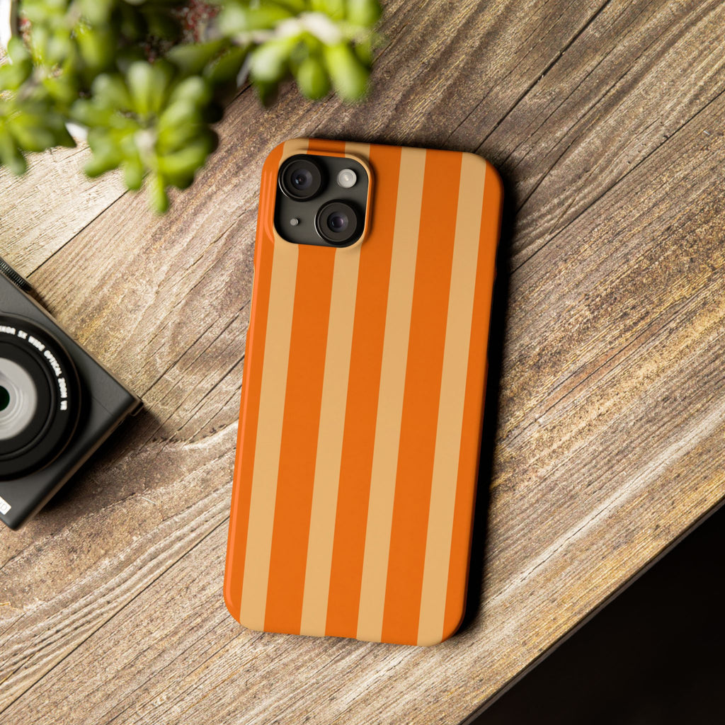 Retro Orange Stripes - Slim iphone Case