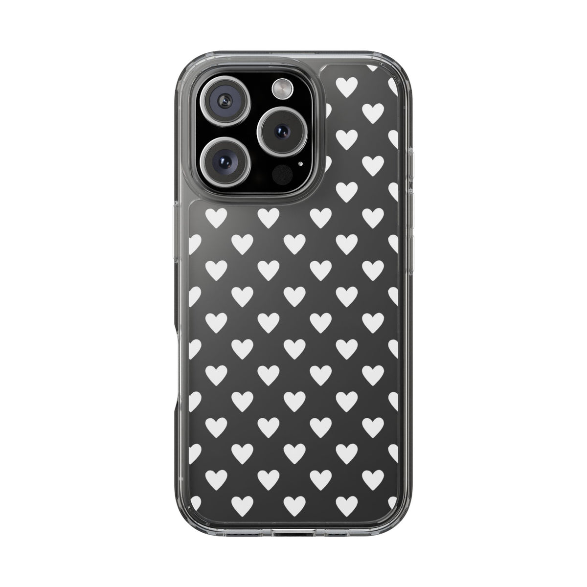 White Heart Pattern — Clear Phone Case