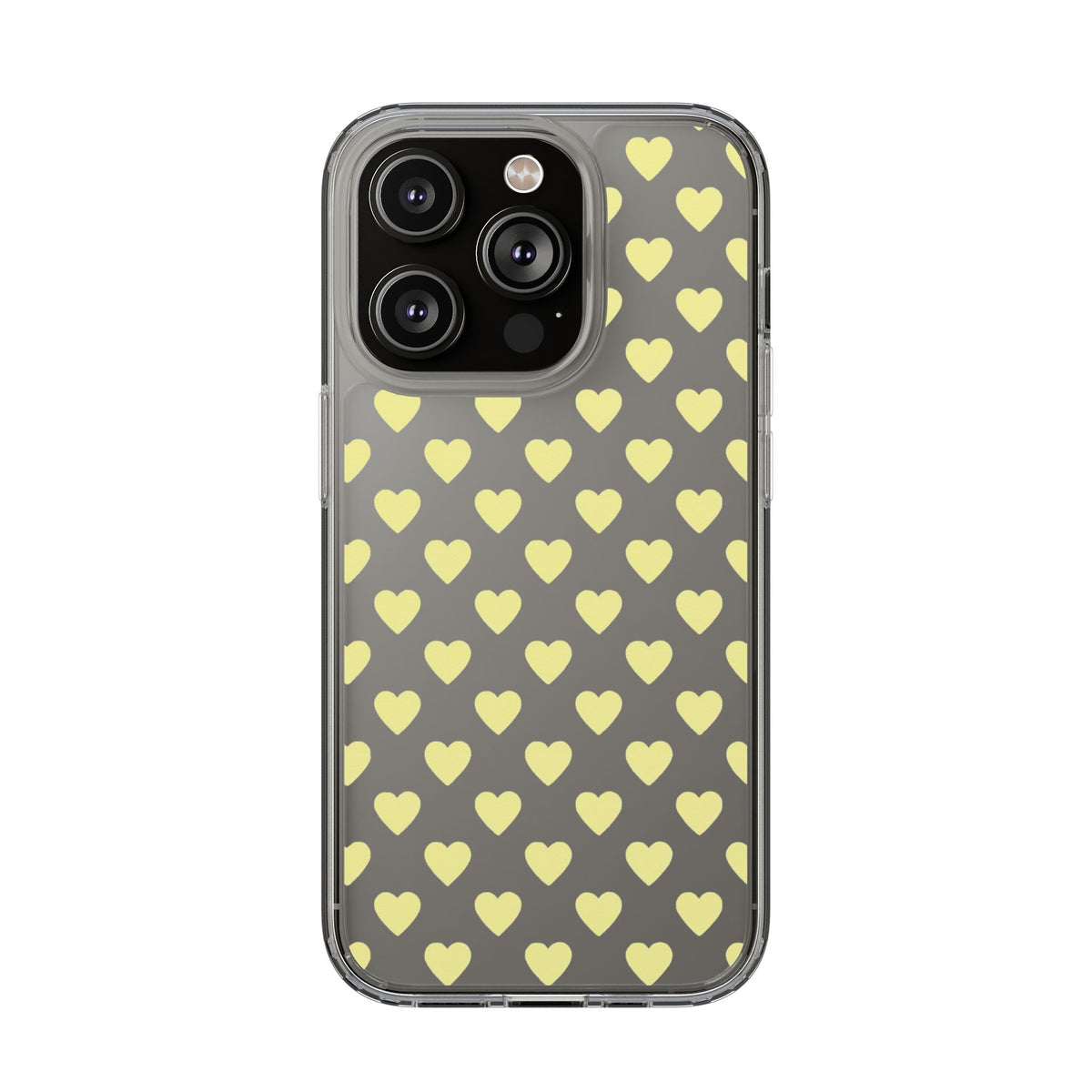 Yellow Heart Pattern — Clear Phone Case