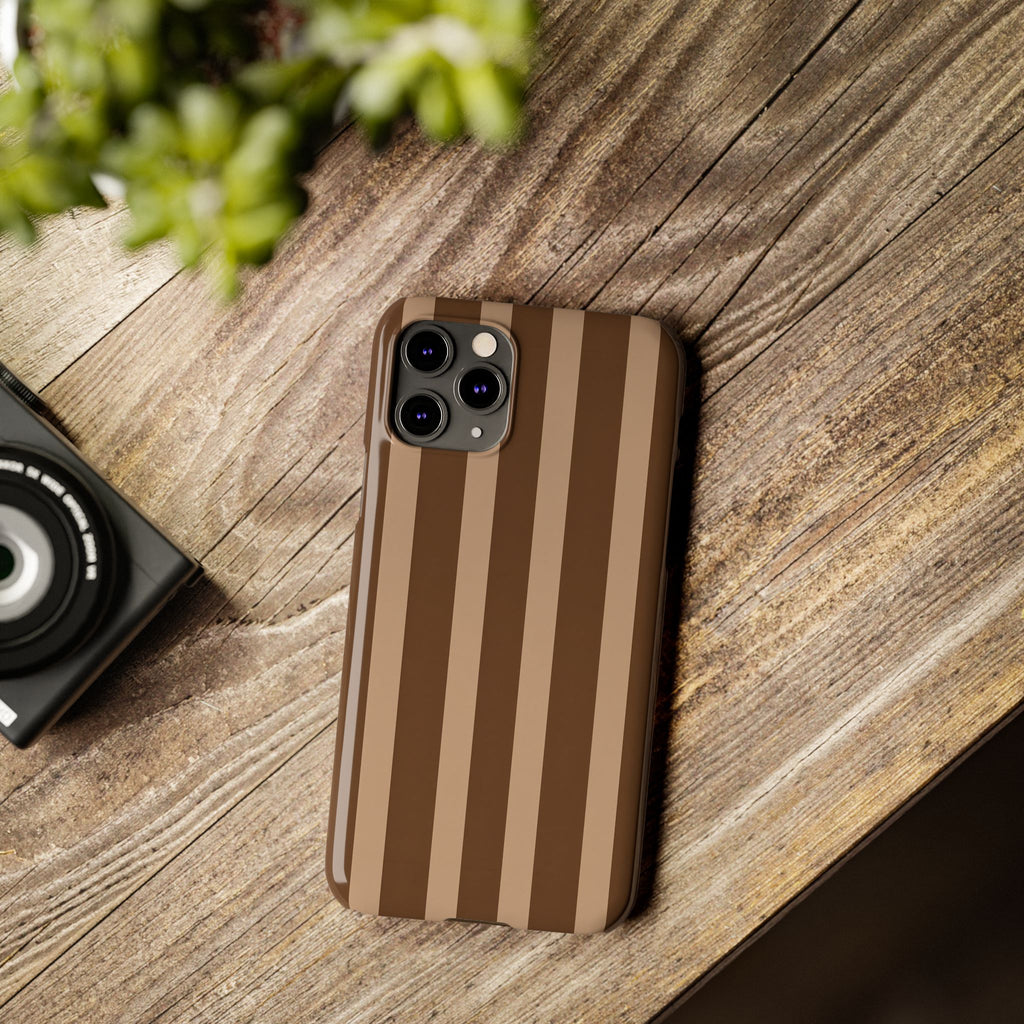 Retro Brown Stripes— Slim iphone Case