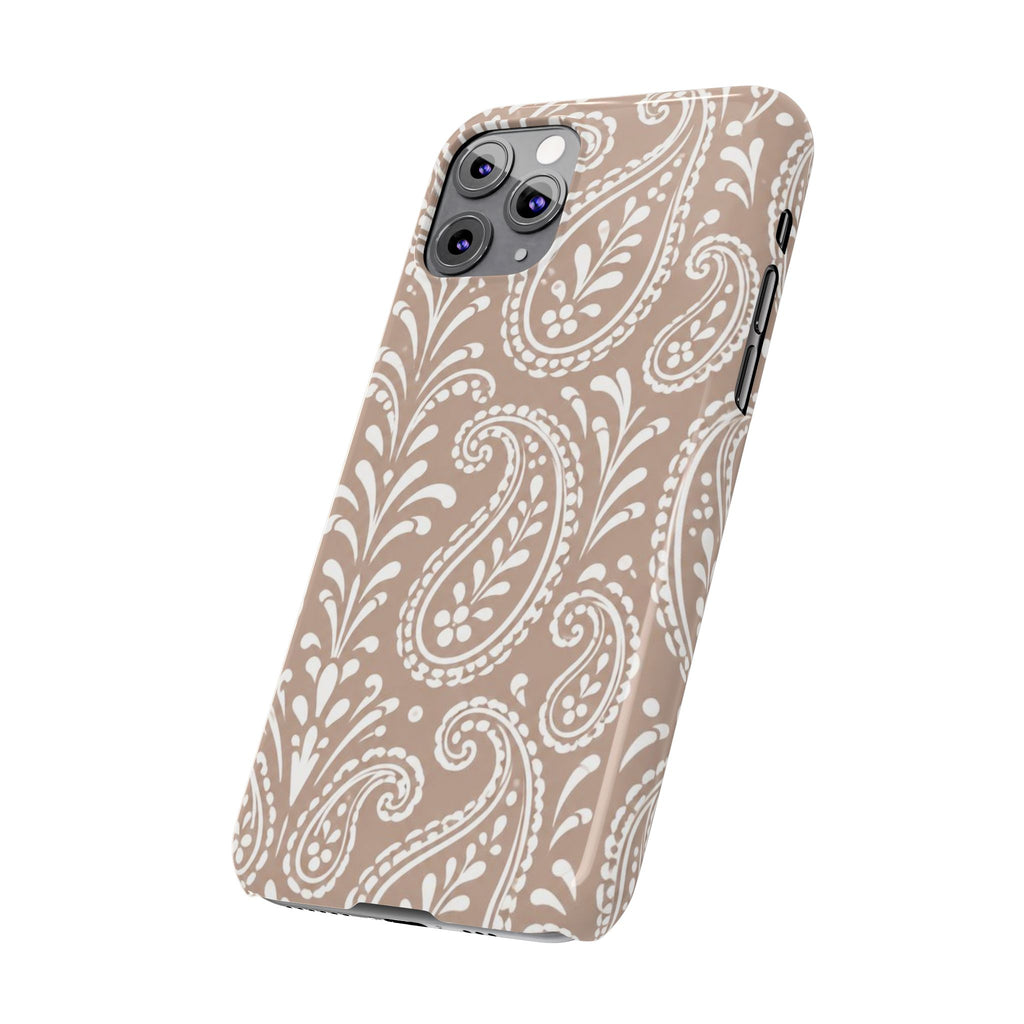 Beige Paisley — Slim iphone Case