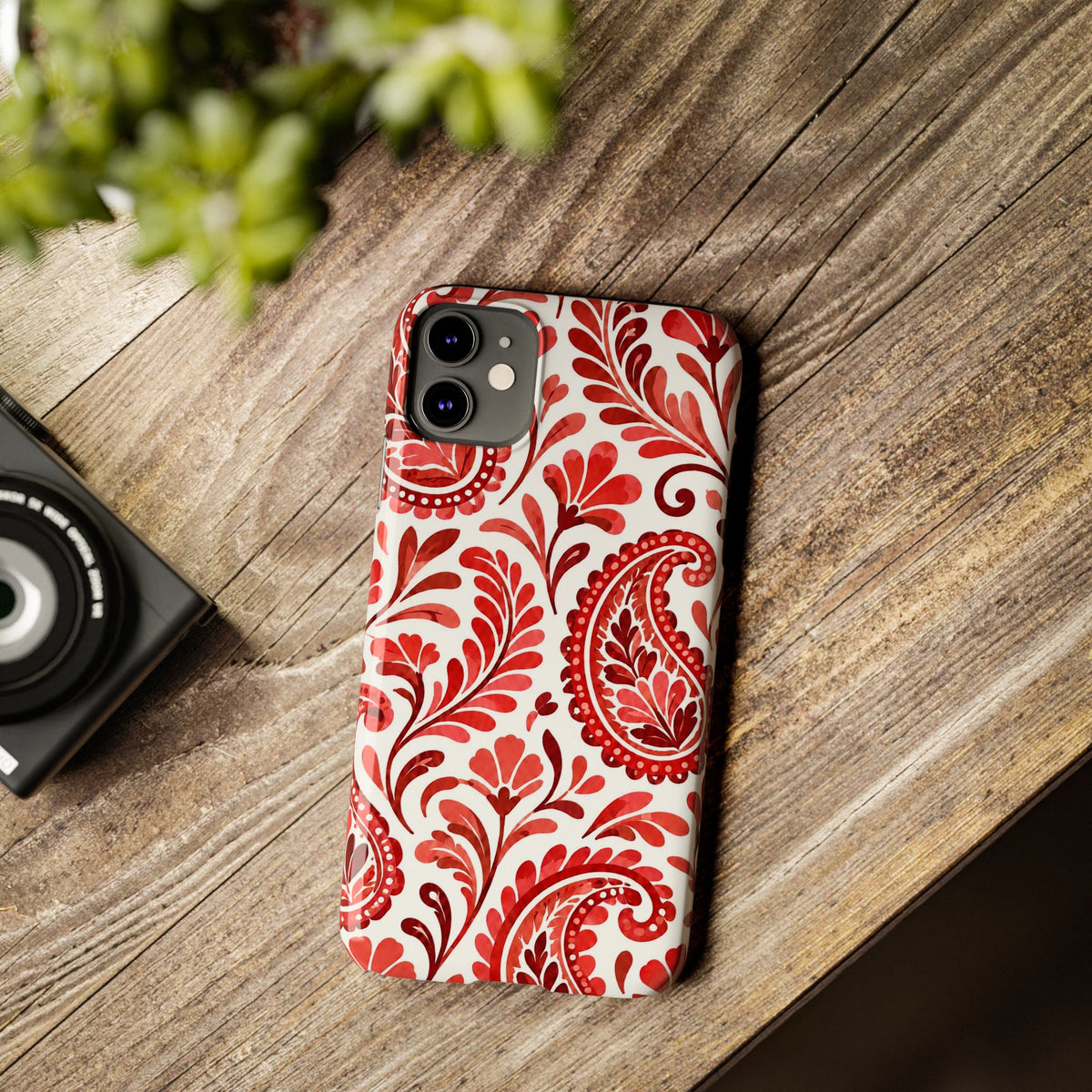 Red Paisley Pattern — Slim iphone Case