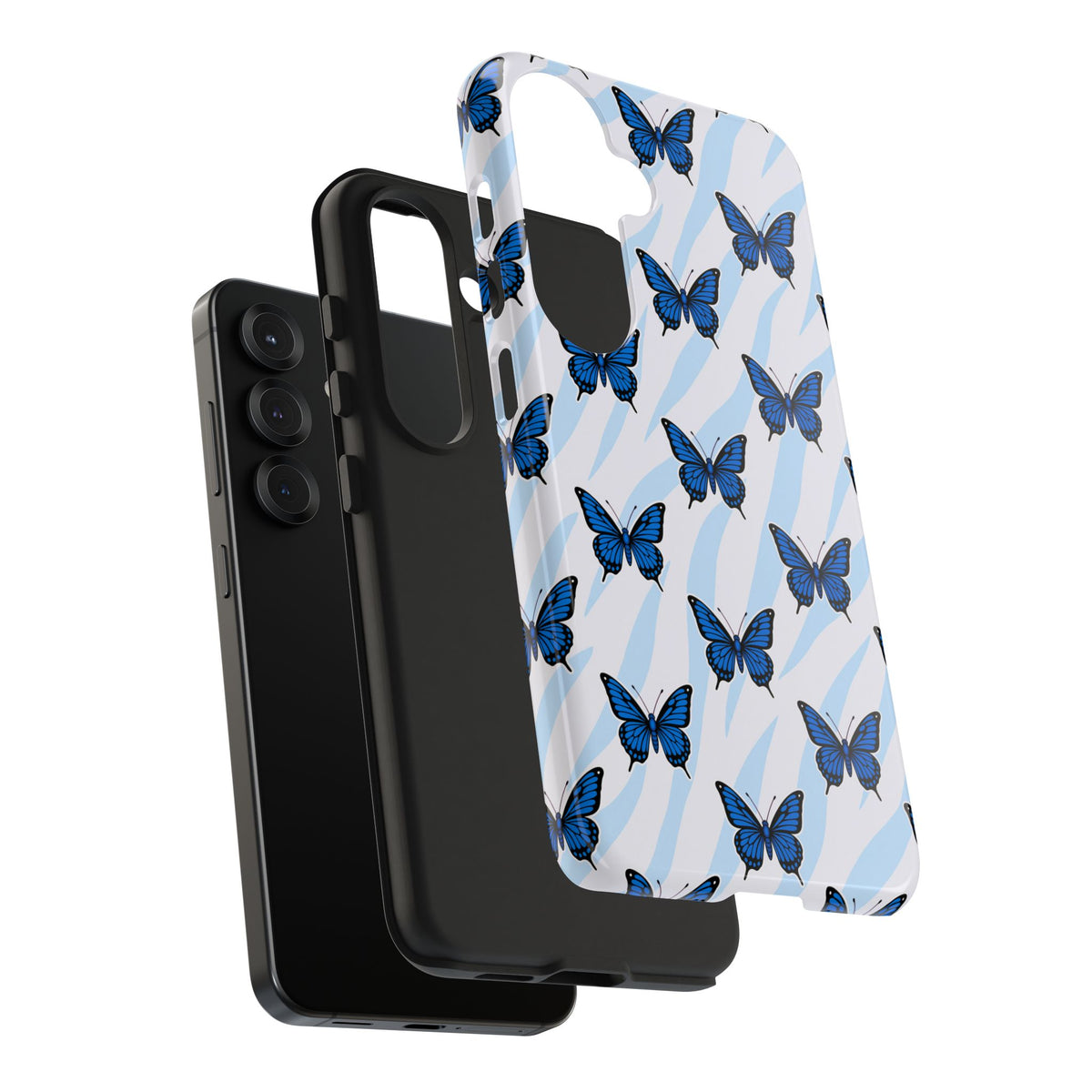 Blue Butterfly and Zebra— Tough Phone Case