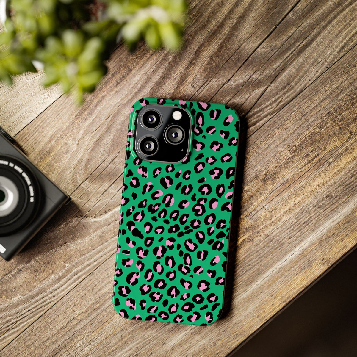 Green & Pink Leopard — Slim iphone Case
