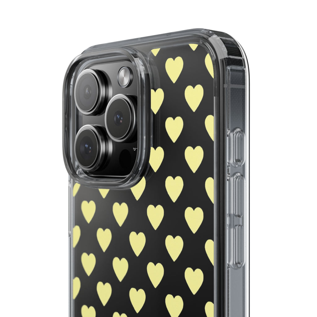 Yellow Heart Pattern — Clear Phone Case