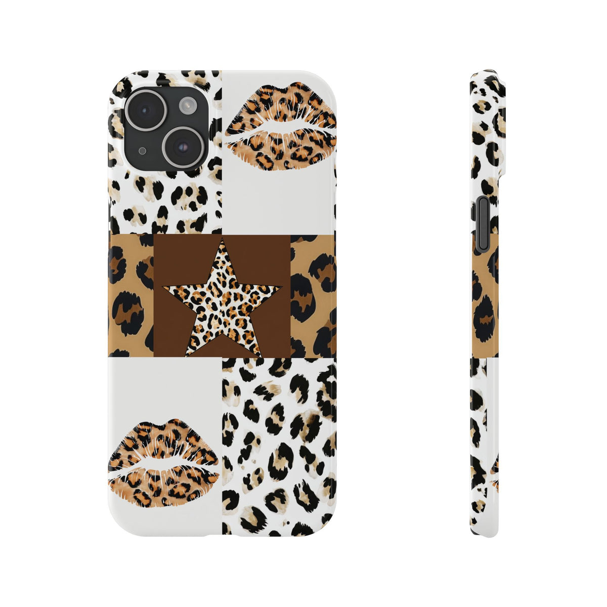 Leopard Kiss Patchwork—  Slim iphone Case