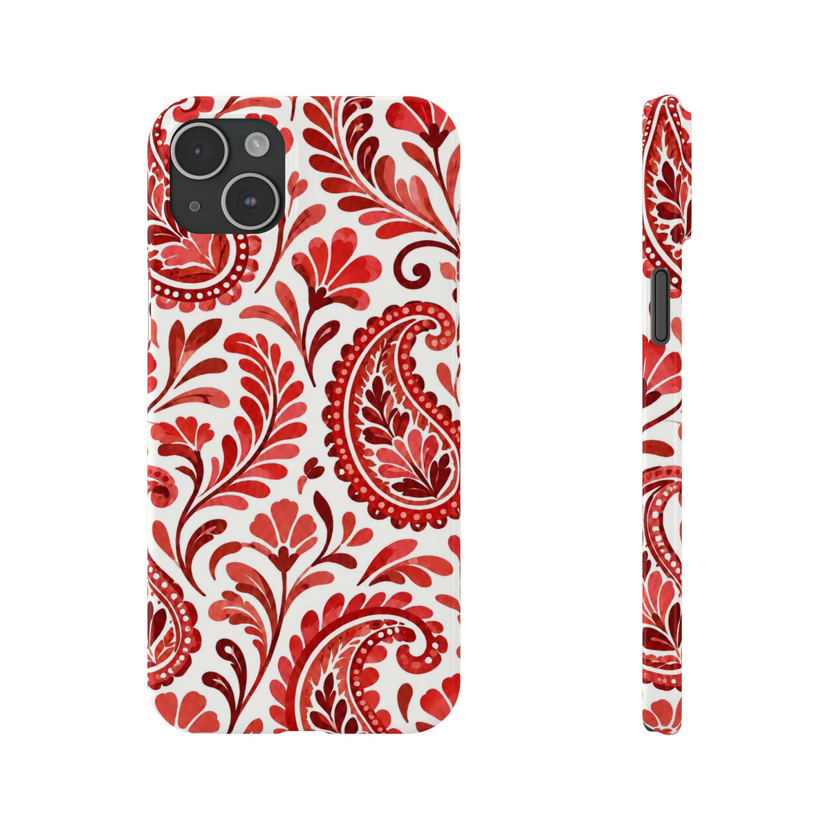 Red Paisley Pattern — Slim iphone Case