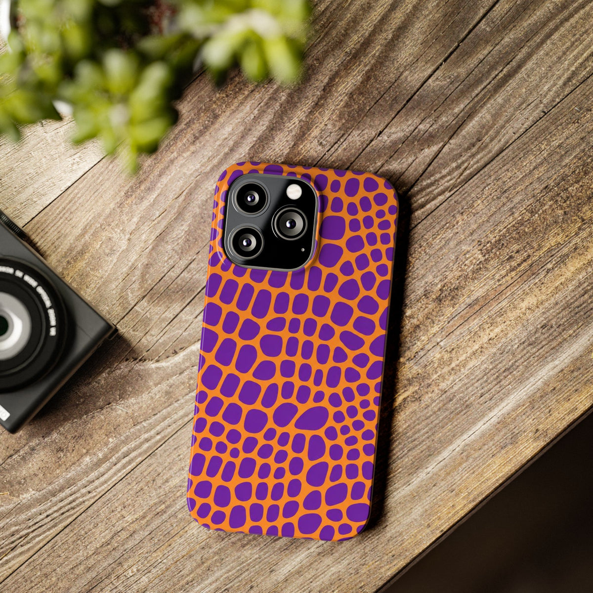 Purple & Orange Gator — Slim iphone Case