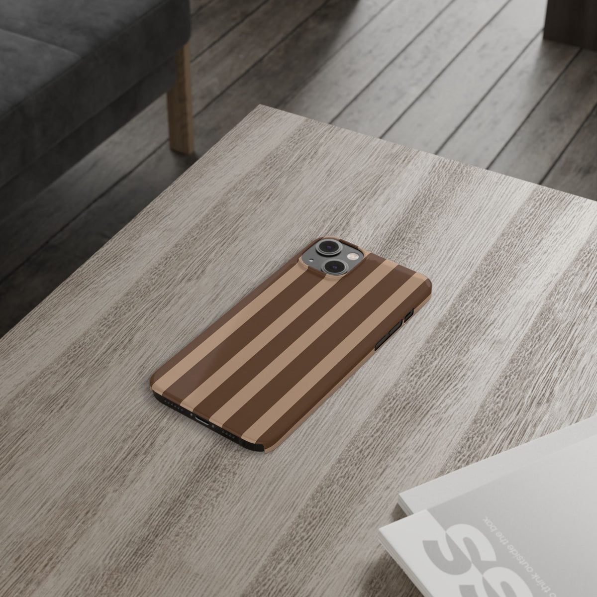 Retro Brown Stripes— Slim iphone Case