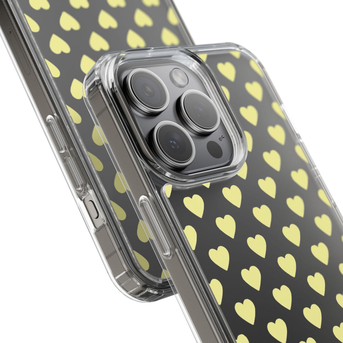 Yellow Heart Pattern — Clear Phone Case