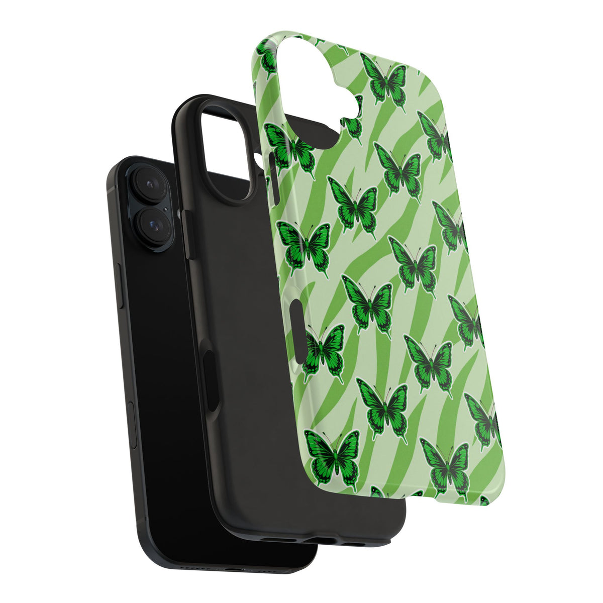 Green Butterfly and Zebra —Tough Phone Case