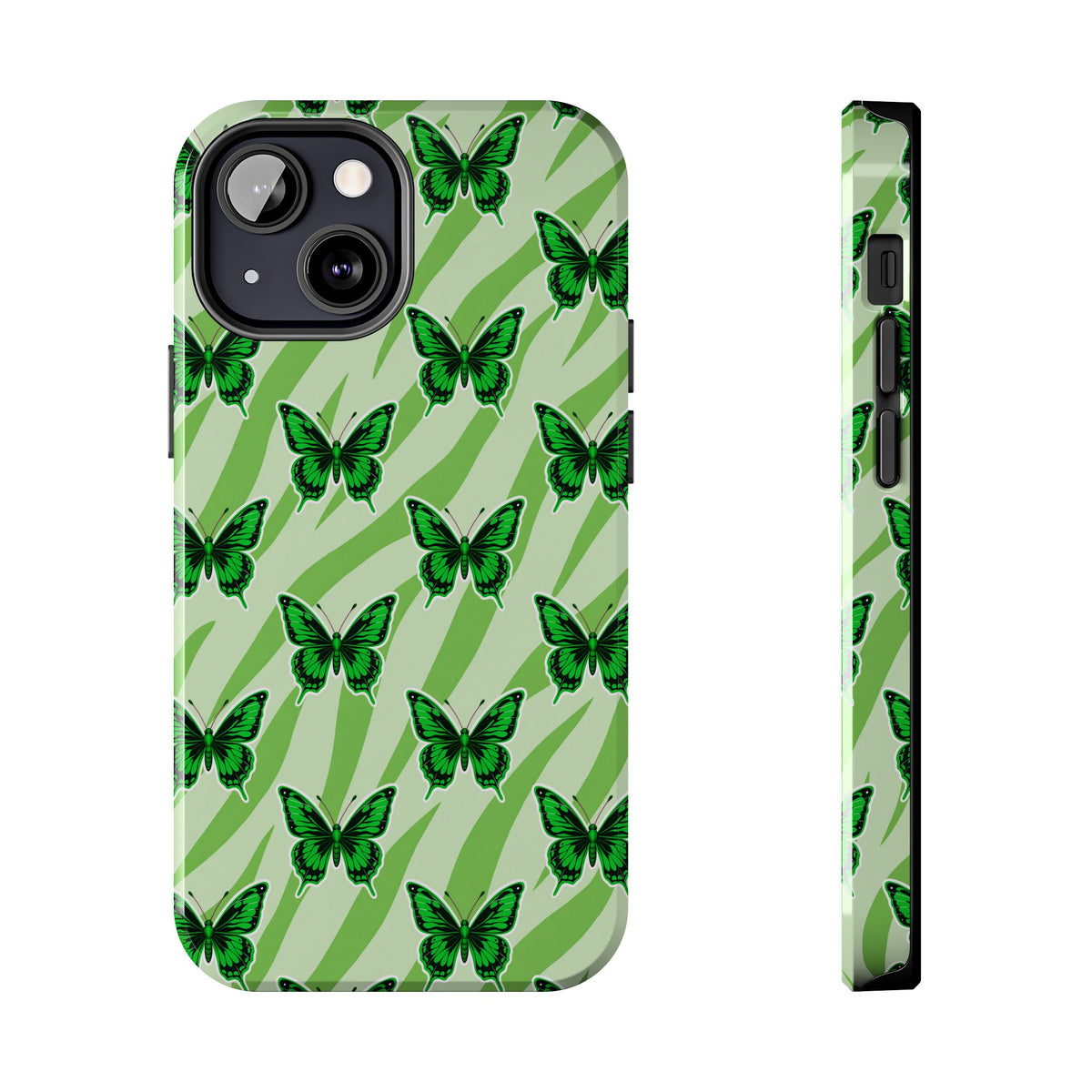 Green Butterfly and Zebra —Tough Phone Case