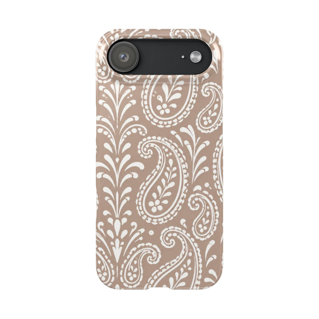 Beige Paisley — Slim iphone Case