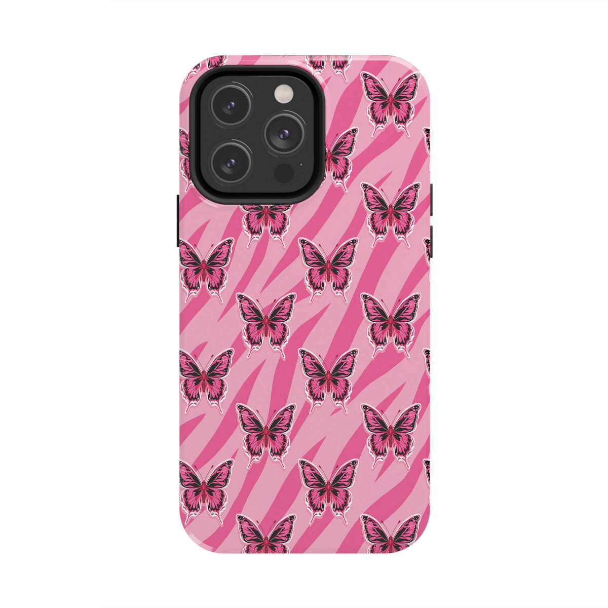 Pink Butterfly and Zebra— Tough Phone Case