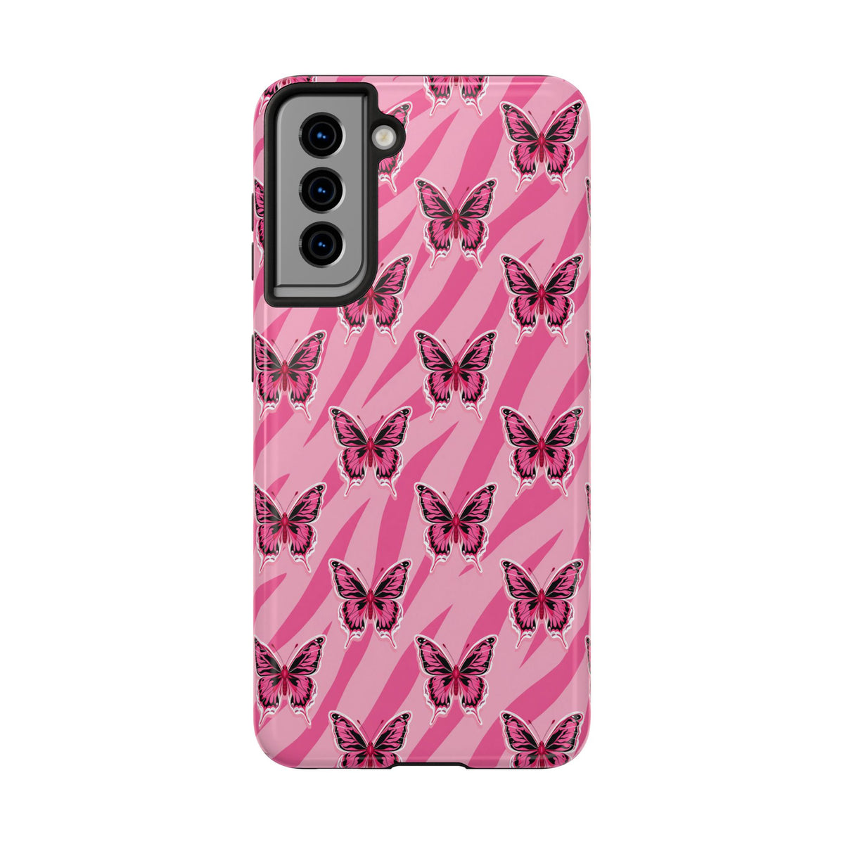 Pink Butterfly and Zebra— Tough Phone Case