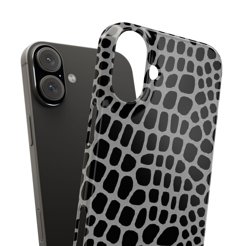 Black & Grey Gator - Slim iphone Case