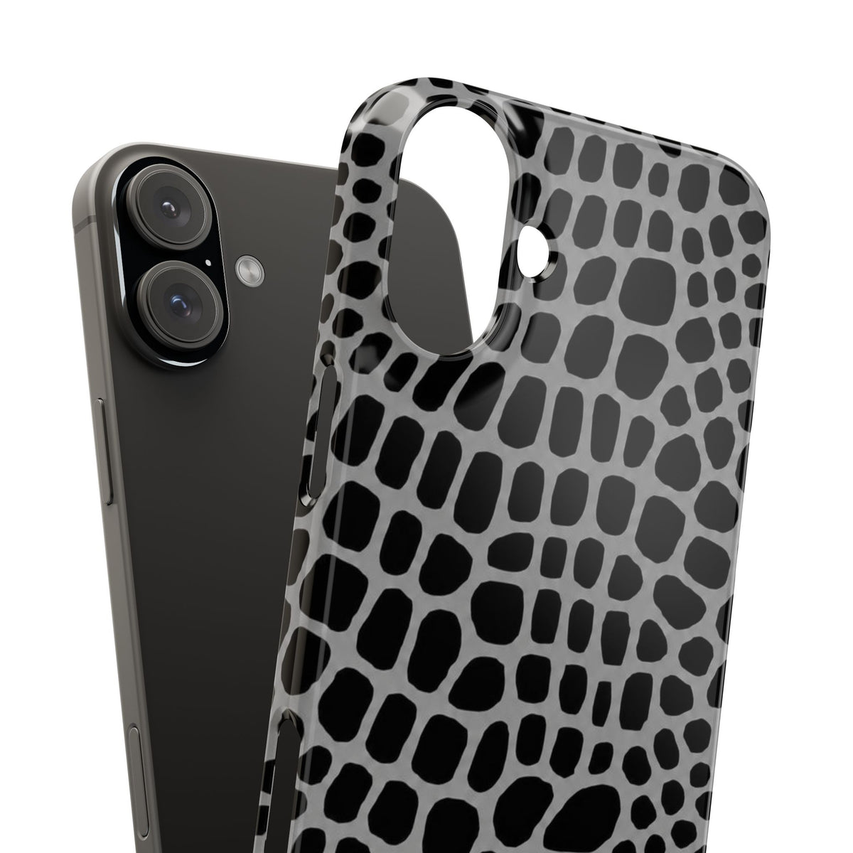 Black & Grey Gator - Slim iphone Case