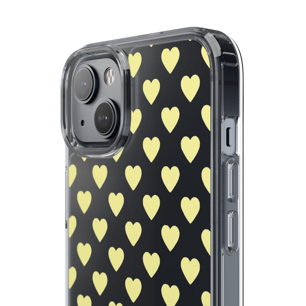 Yellow Heart Pattern — Clear Phone Case