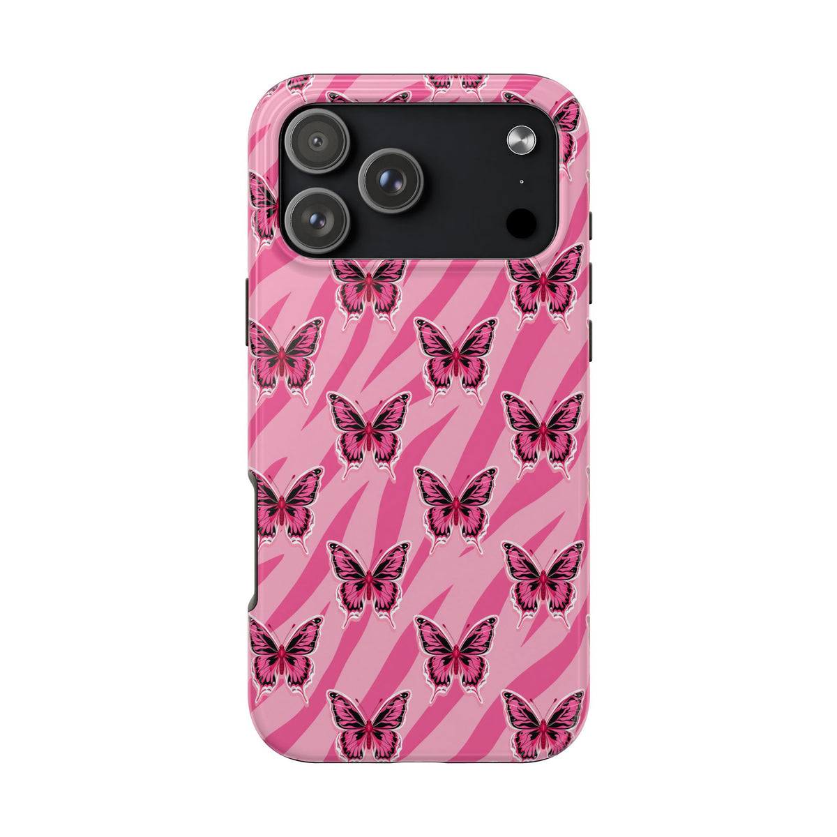 Pink Butterfly and Zebra— Tough Phone Case
