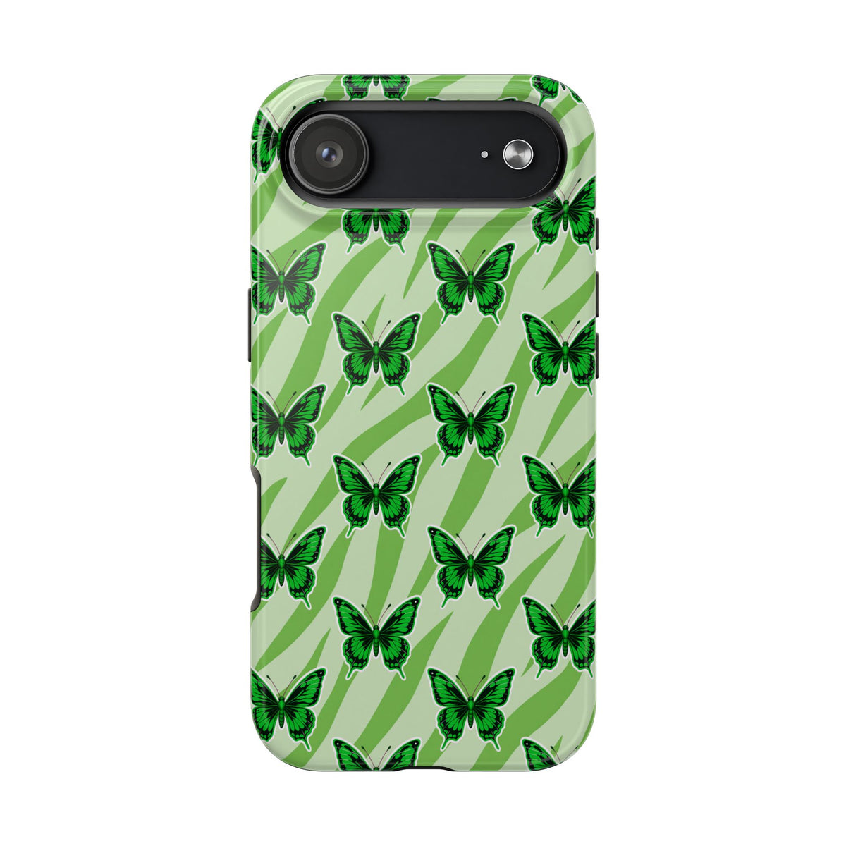 Green Butterfly and Zebra —Tough Phone Case