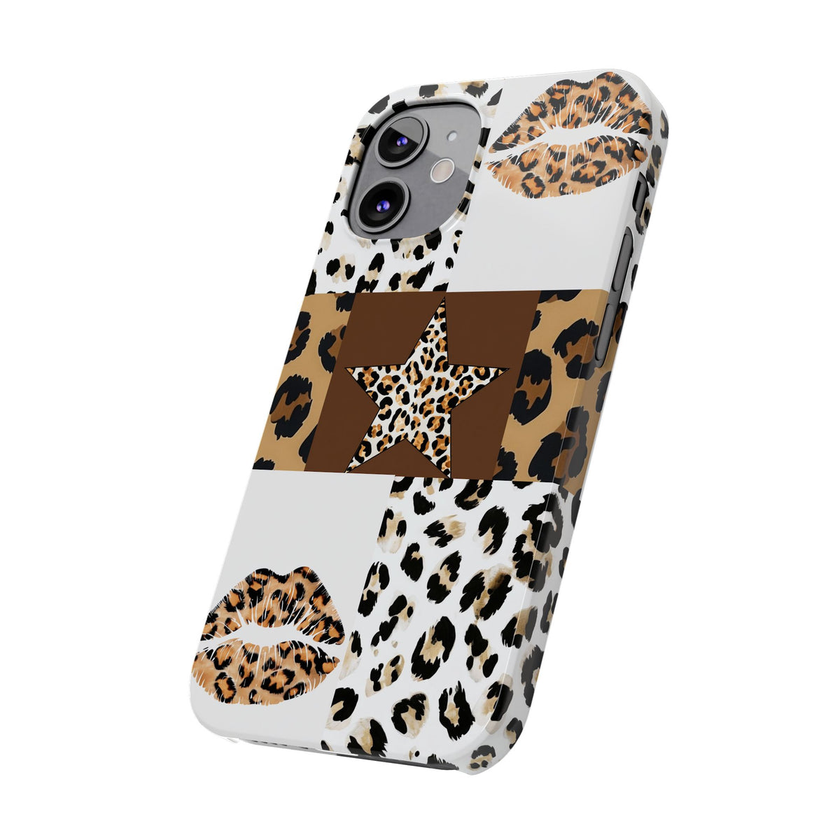 Leopard Kiss Patchwork—  Slim iphone Case