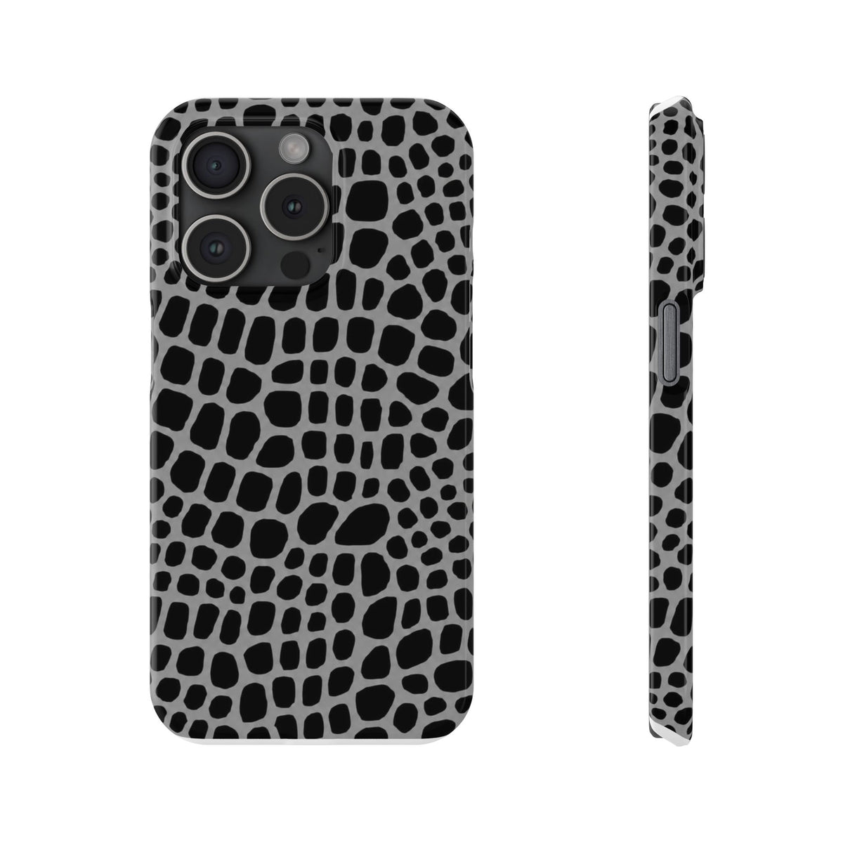 Black & Grey Gator - Slim iphone Case