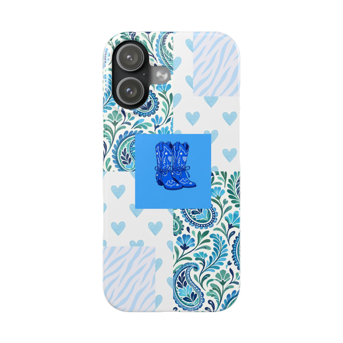 Blue Boot Multi Pattern  – Slim iphone Case