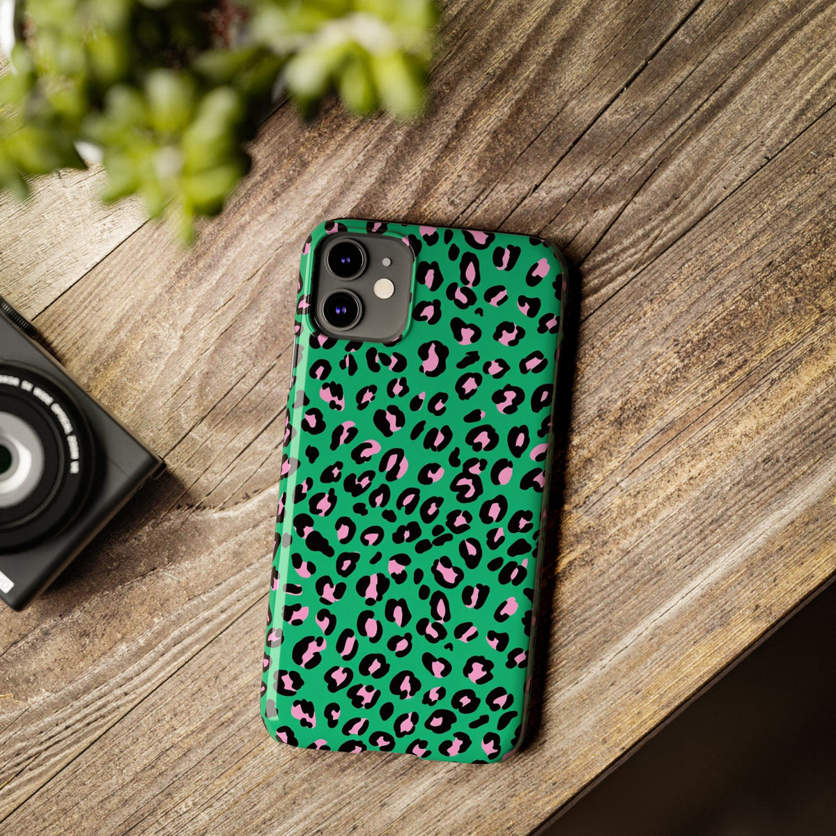 Green & Pink Leopard — Slim iphone Case