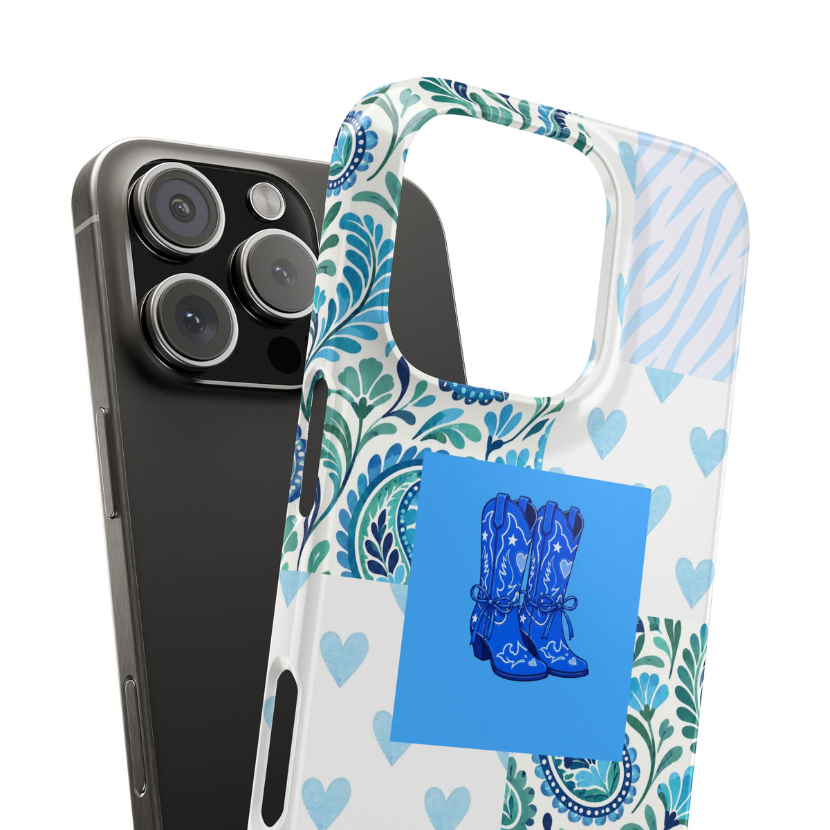 Blue Boot Multi Pattern  – Slim iphone Case