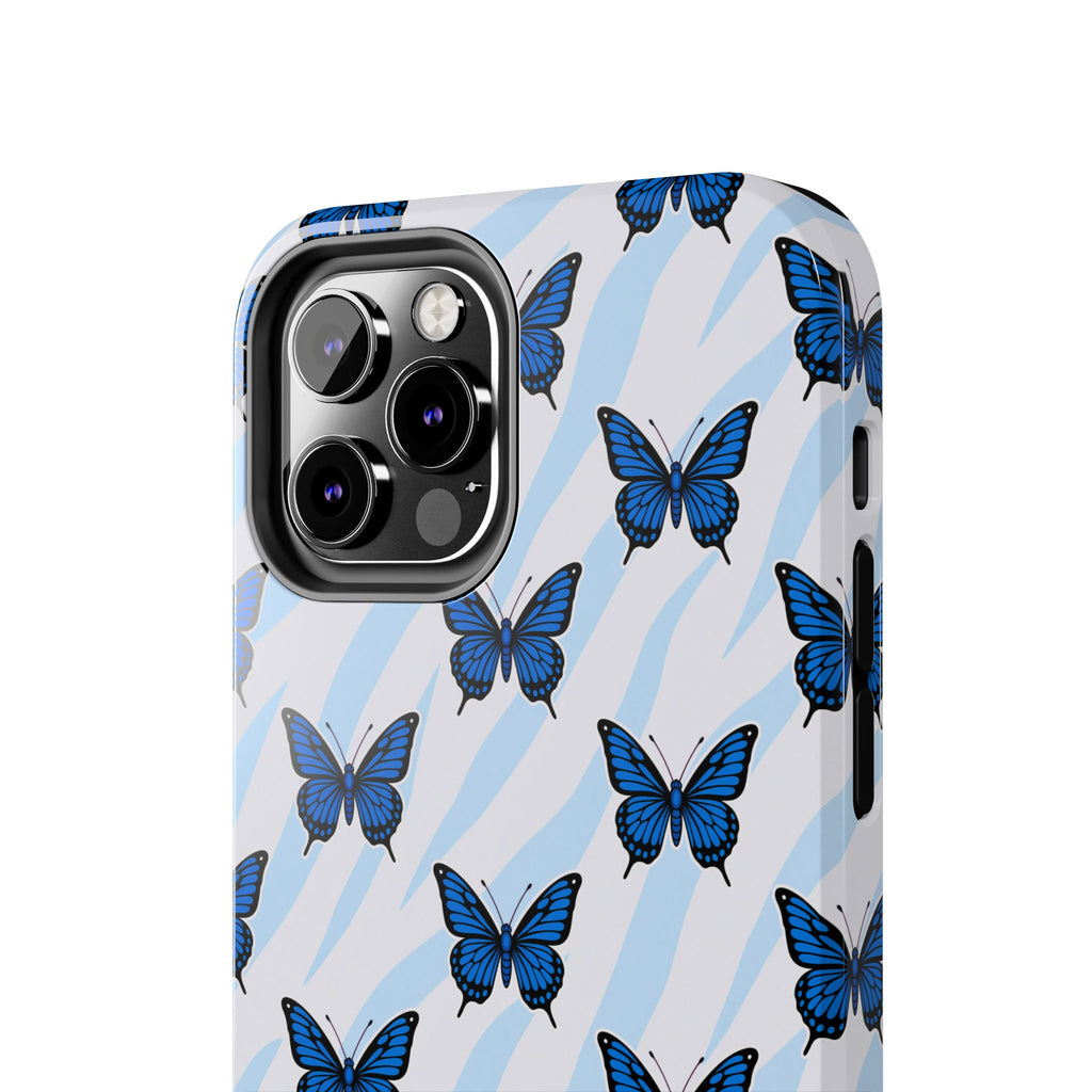 Blue Butterfly and Zebra— Tough Phone Case