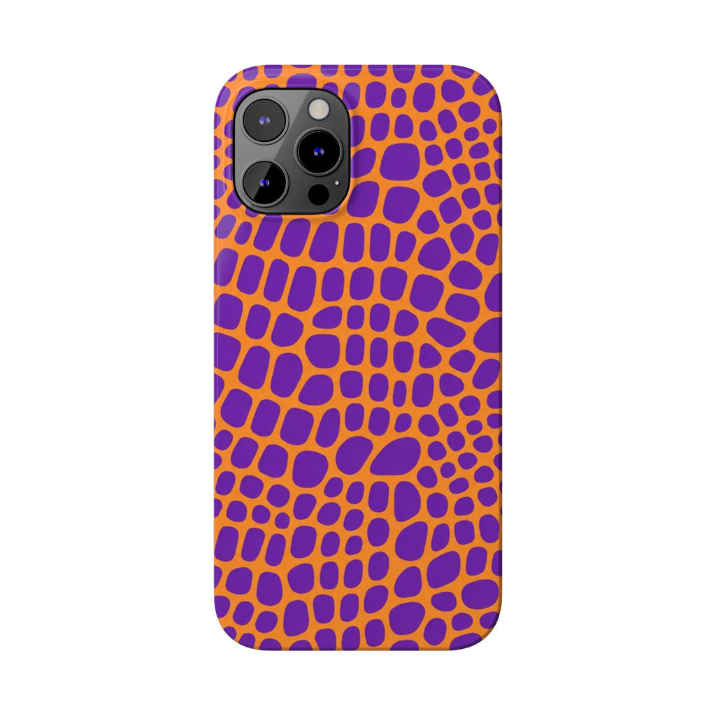 Purple & Orange Gator — Slim iphone Case