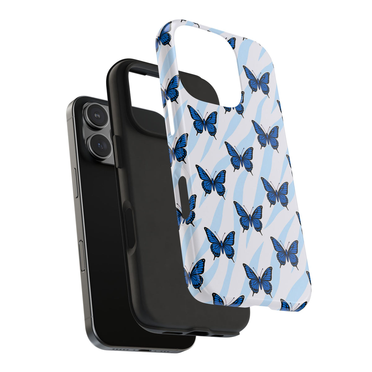 Blue Butterfly and Zebra— Tough Phone Case