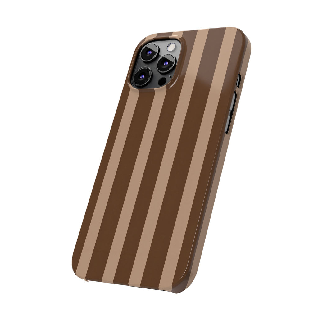 Retro Brown Stripes— Slim iphone Case