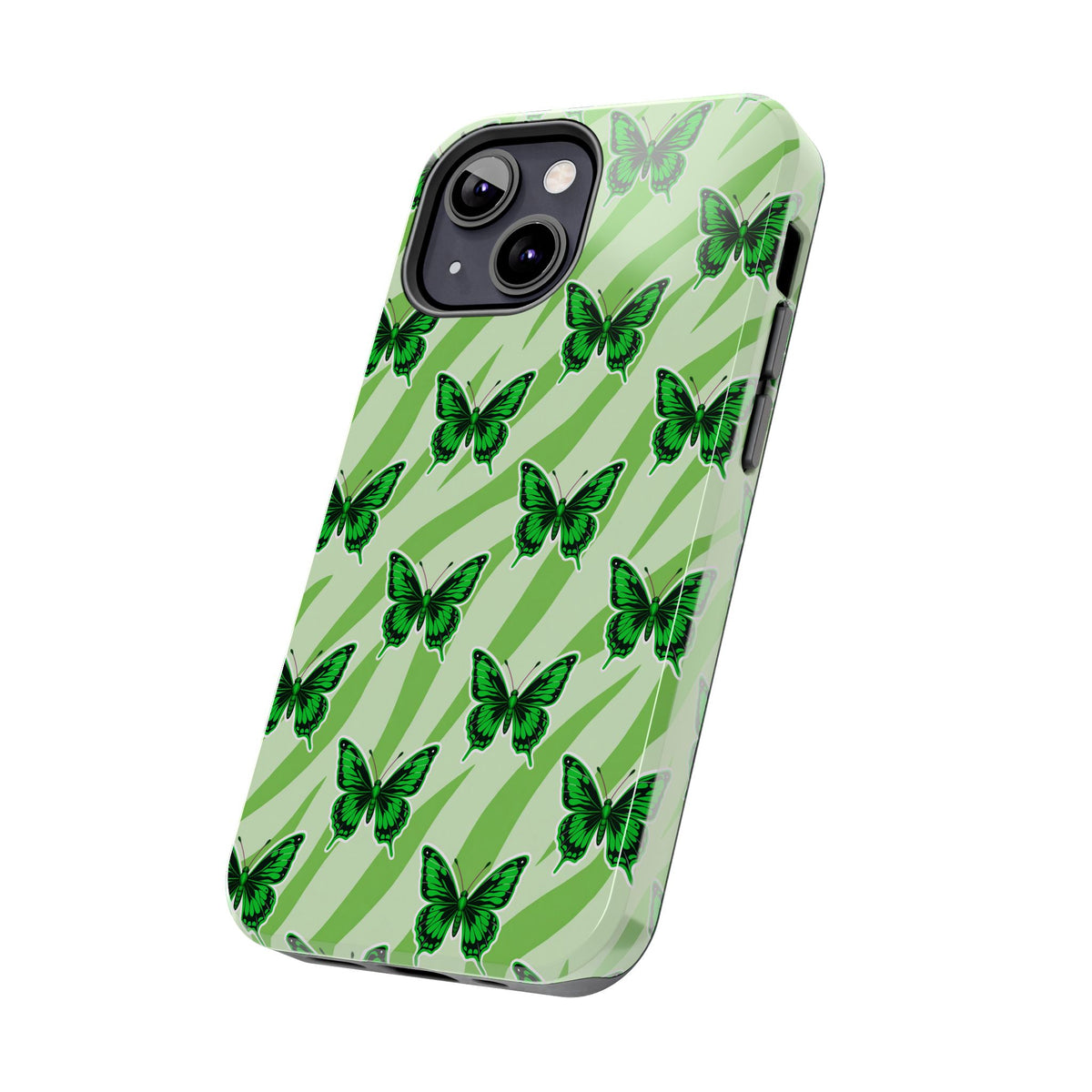 Green Butterfly and Zebra —Tough Phone Case