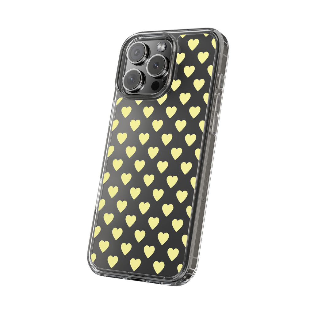 Yellow Heart Pattern — Clear Phone Case