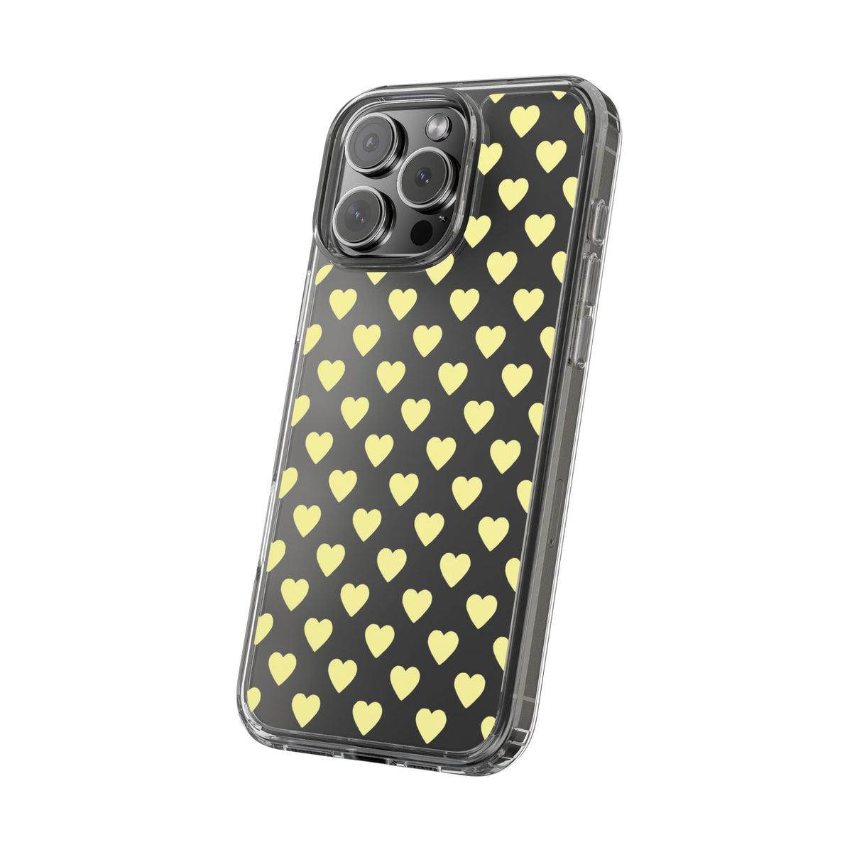 Yellow Heart Pattern — Clear Phone Case