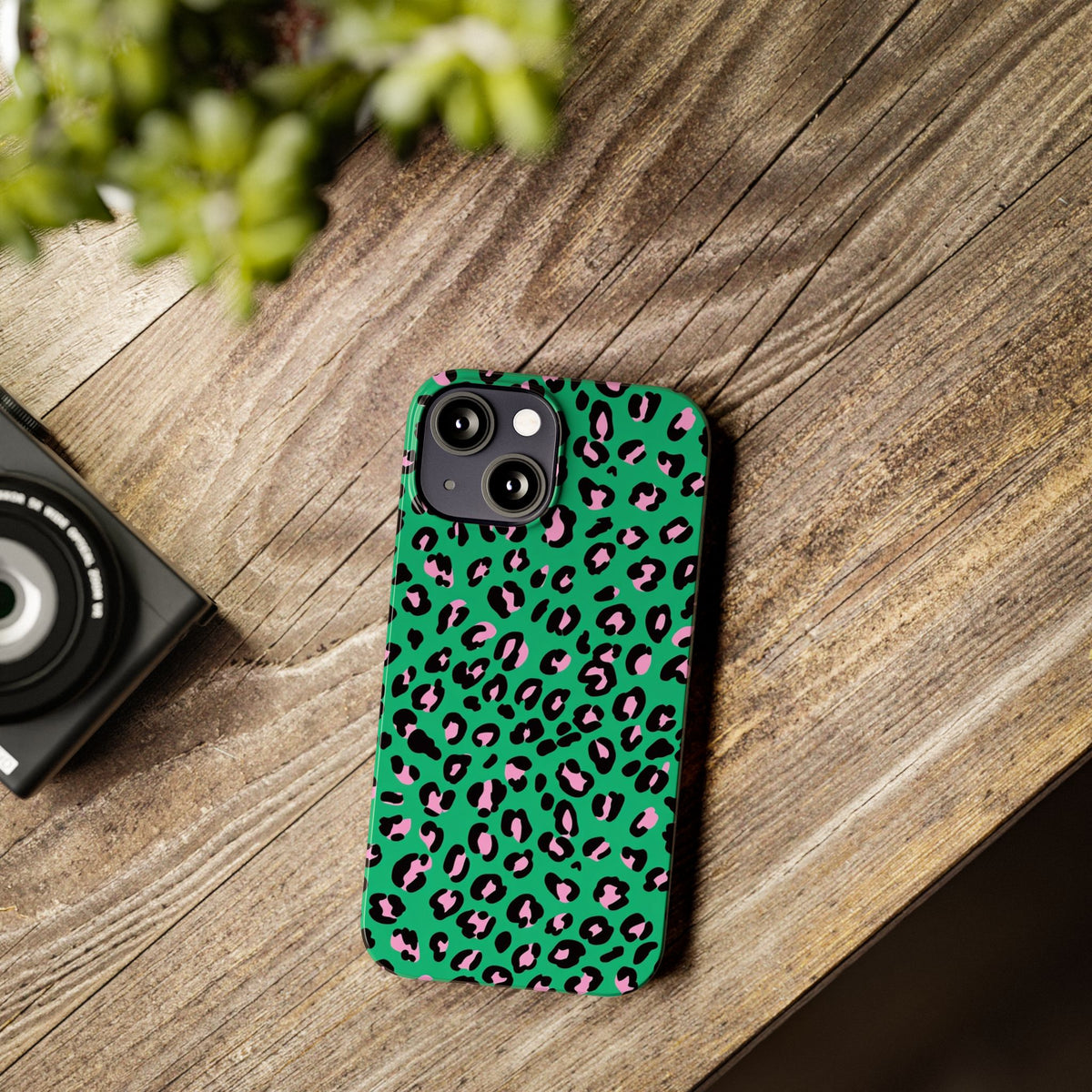 Green & Pink Leopard — Slim iphone Case