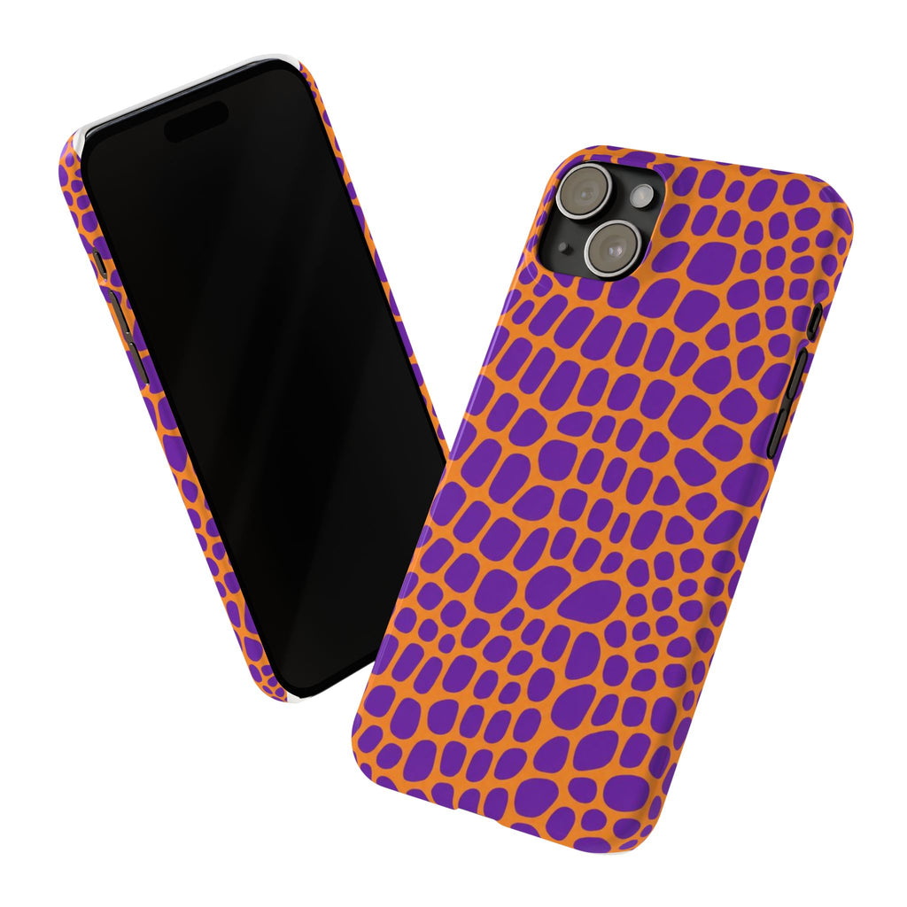 Purple & Orange Gator — Slim iphone Case