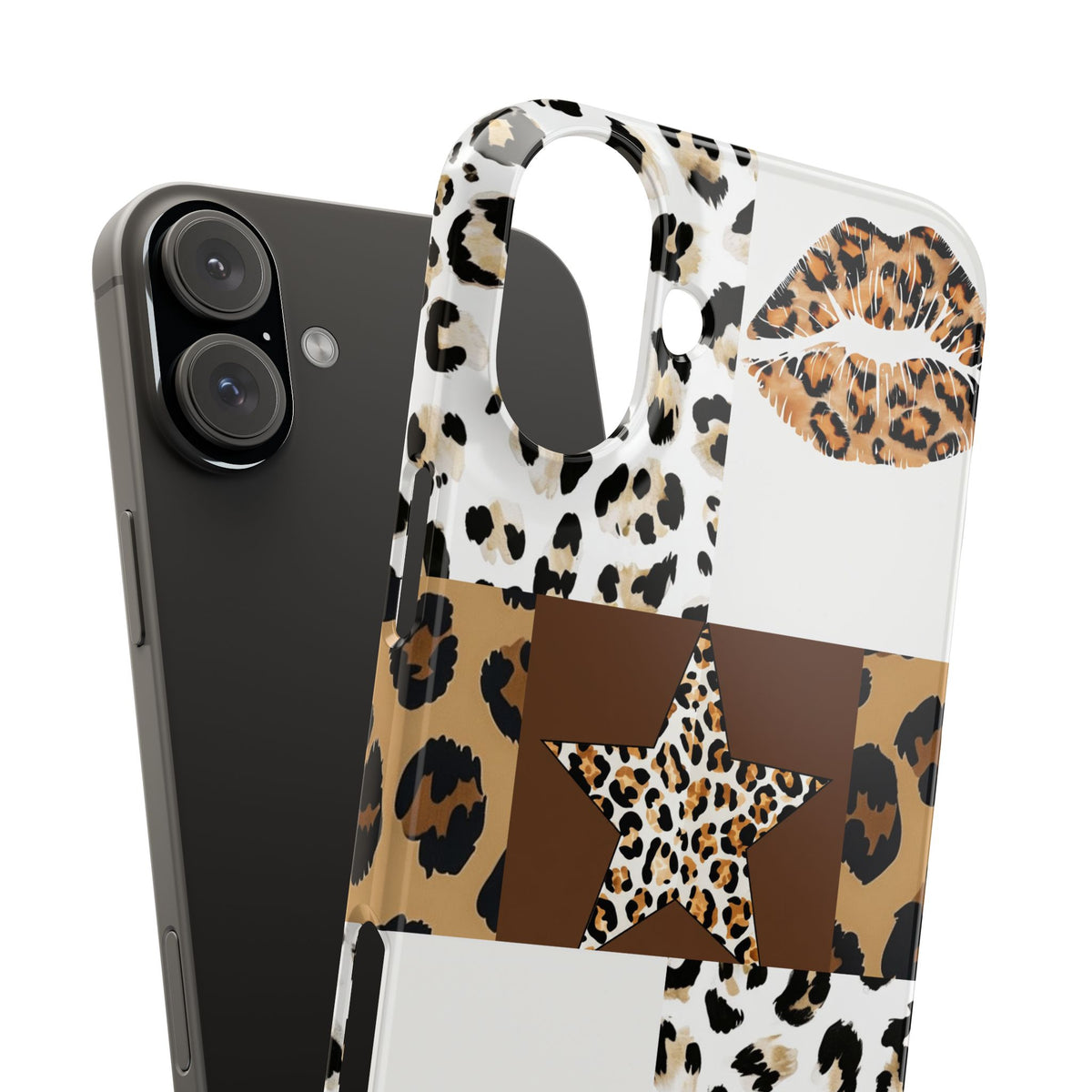 Leopard Kiss Patchwork—  Slim iphone Case