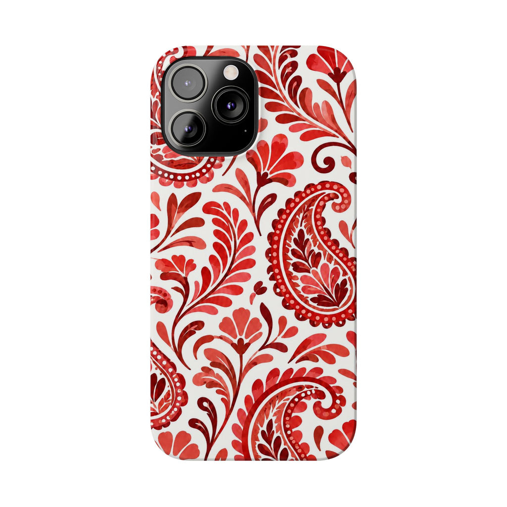 Red Paisley Pattern — Slim iphone Case