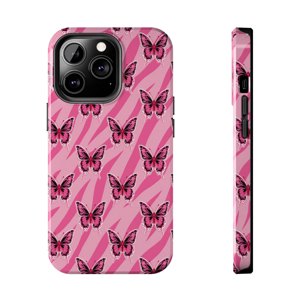 Pink Butterfly and Zebra— Tough Phone Case