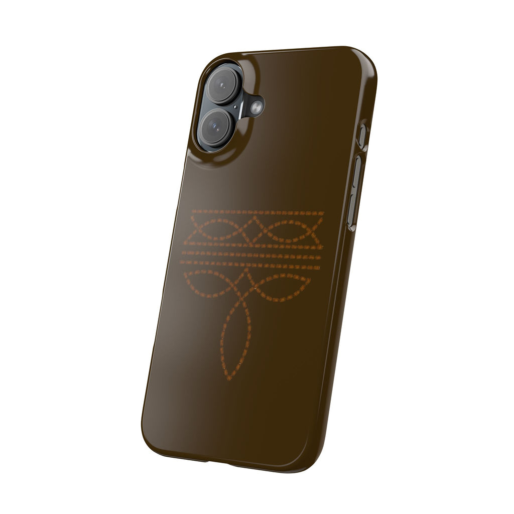 Brown Boot Stitch  — Slim Protective iPhone Cover