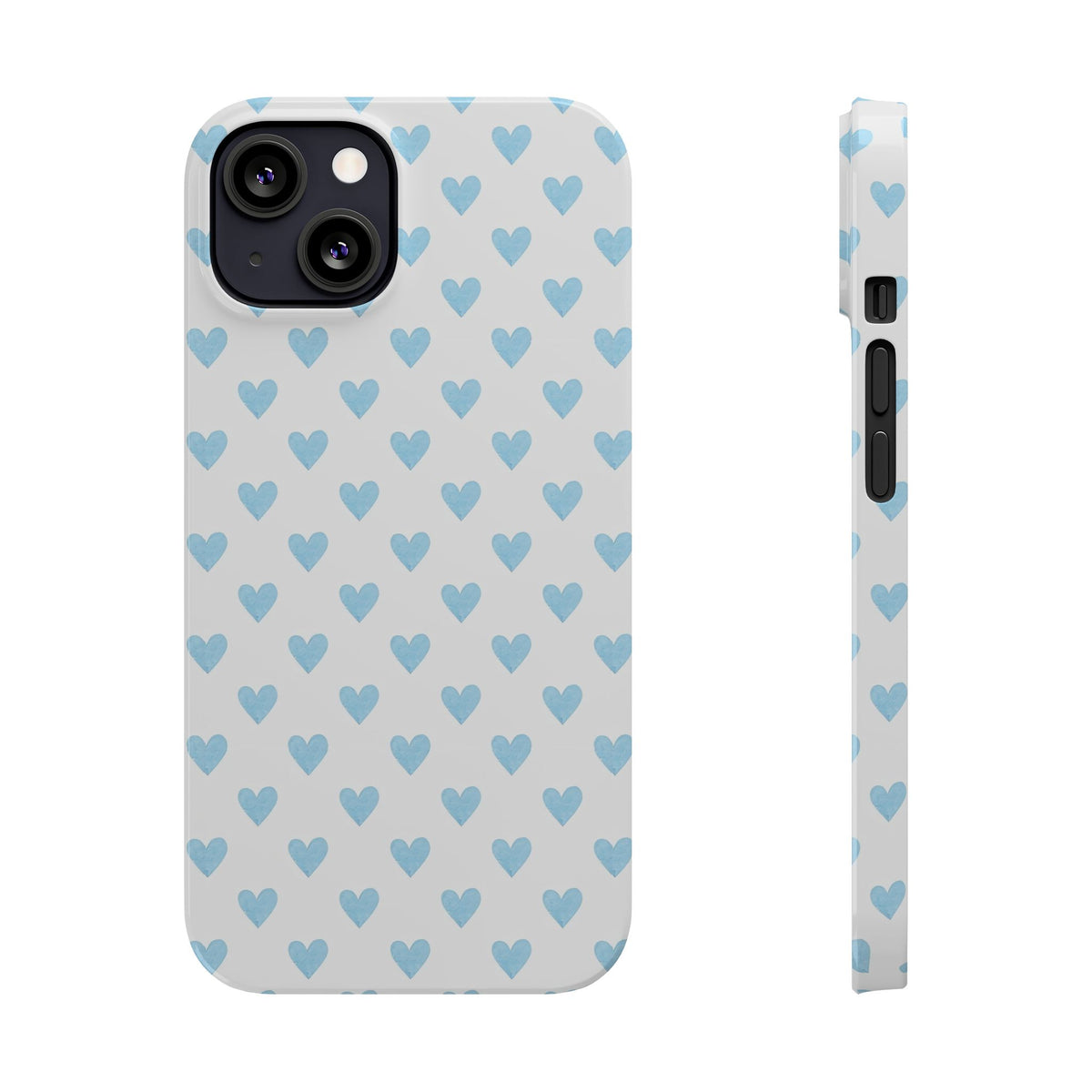 Blue Heart Pattern - Slim iphone Case