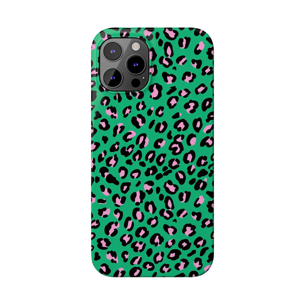 Green & Pink Leopard — Slim iphone Case