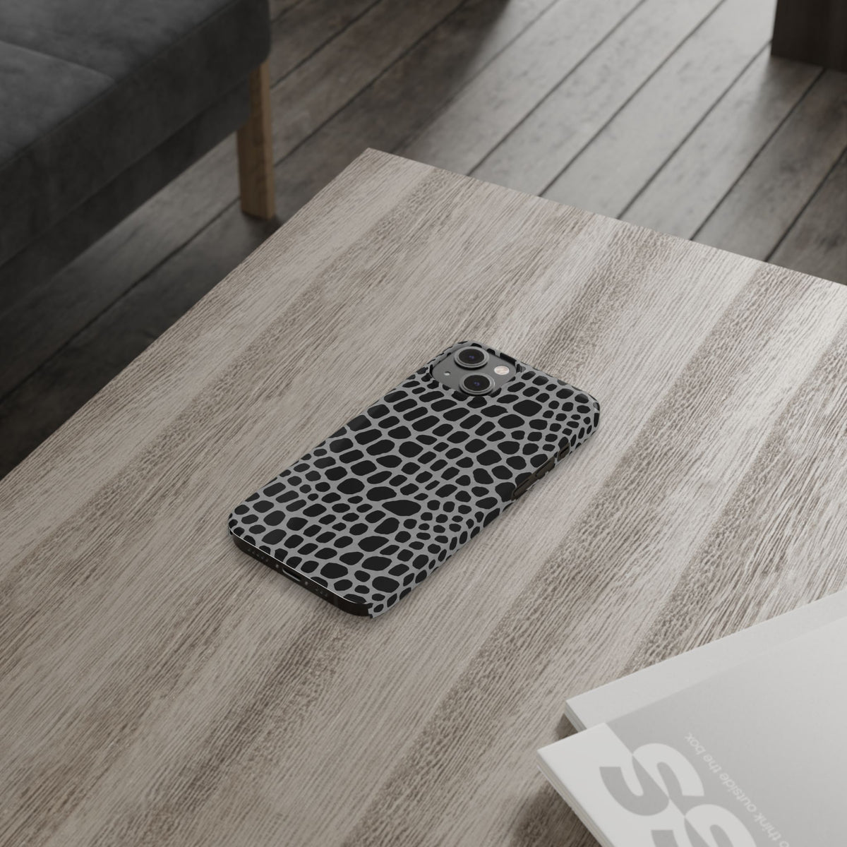 Black & Grey Gator - Slim iphone Case