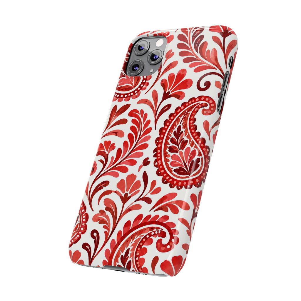 Red Paisley Pattern — Slim iphone Case