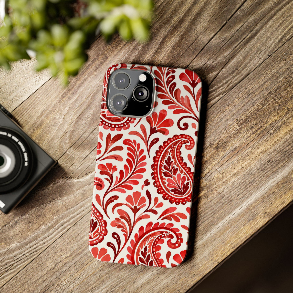 Red Paisley Pattern — Slim iphone Case