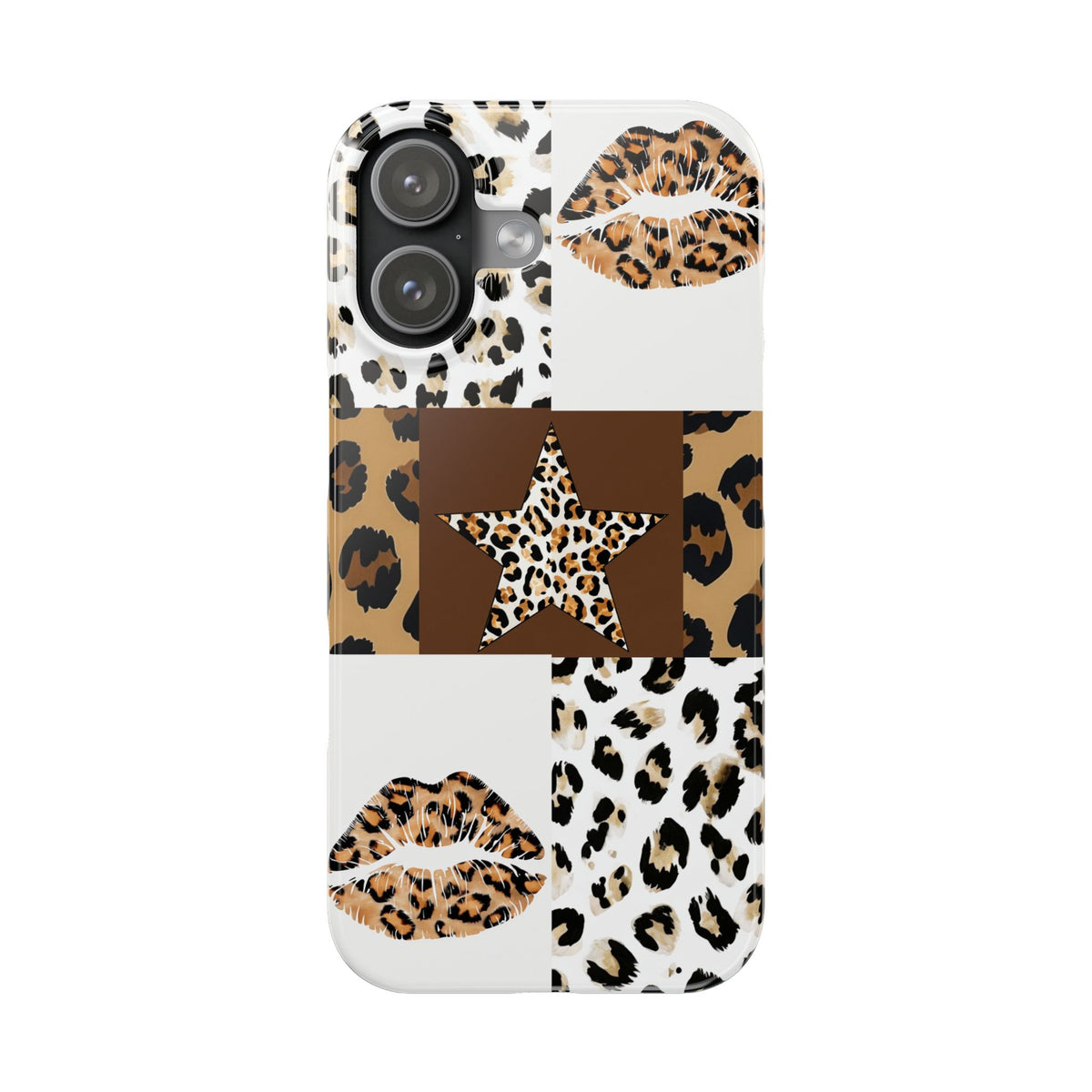 Leopard Kiss Patchwork—  Slim iphone Case